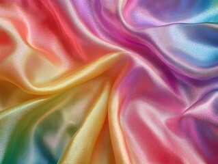 Obraz premium Vibrant Rainbow Silk Fabric