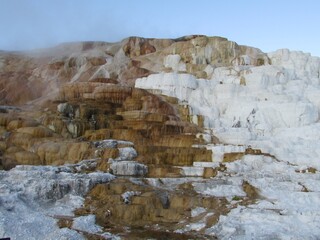 Mammoth Hot Springs in Yellowstone National Park, Wyoming, USA