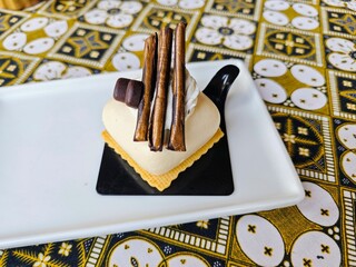 Cheesecake and chocolate sticks