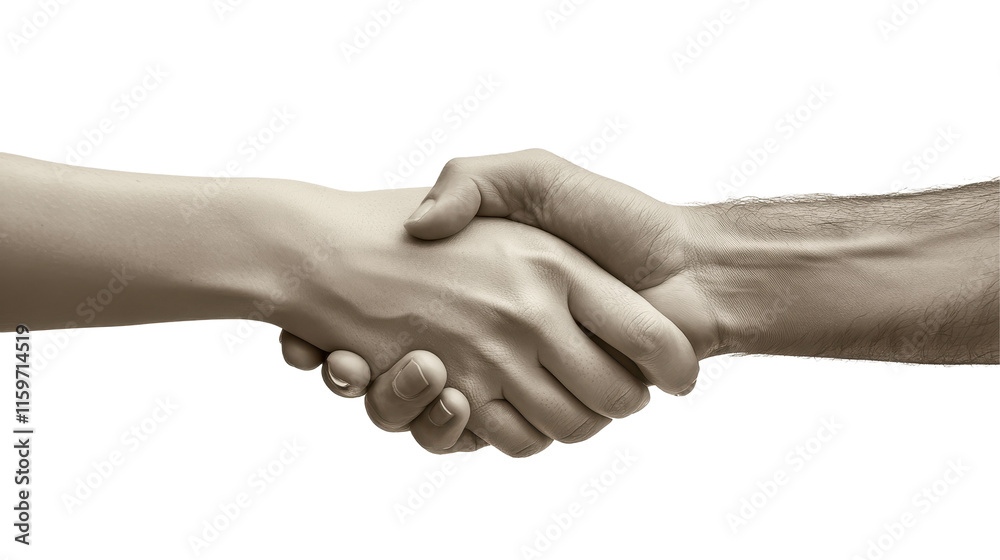Poster hands shake in a gesture of agreement symbolizing trust and cooperation between two individuals