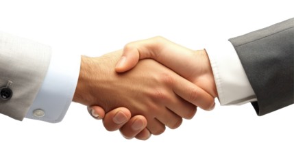 Hands shake in a gesture of agreement symbolizing trust and cooperation between two individuals