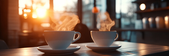 A cozy coffee shop setting where a mentor shares valuable insights with a mentee over steaming cups, emphasizing informal yet impactful learning.  
