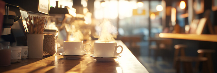 A cozy coffee shop setting where a mentor shares valuable insights with a mentee over steaming cups, emphasizing informal yet impactful learning.  
