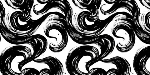 Fototapeta premium This image features an abstract swirling pattern with a monochromatic color scheme. The design is highly textured and ornate, with a contemporary artistic feel.