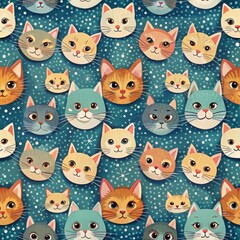 seamless pattern cat.