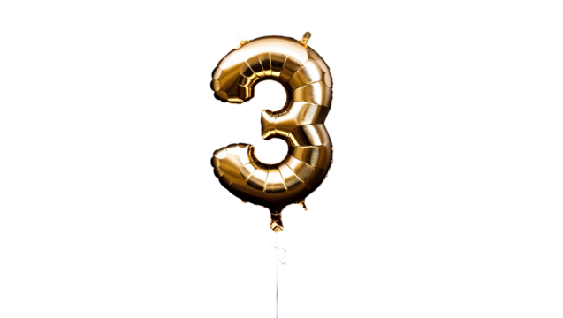 Number 3 balloon , birthday and anniversary balloon  - Powered by Adobe