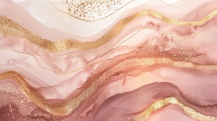 Obraz premium A seamless gradient of gold, rose pink, and soft champagne blends effortlessly, creating a polished, luxurious finish that radiates elegance, refinement, and timeless beauty.