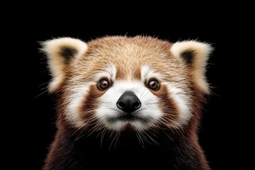 Obraz premium Closeup red panda portrait with expressive eyes in bold lighting
