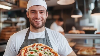 Pizza closeup, pizza chef, pizzeria, pizzeria staff, International Pizza Day