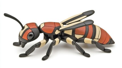 Insect action figure model studio setting creative content close-up view imaginative concept for display