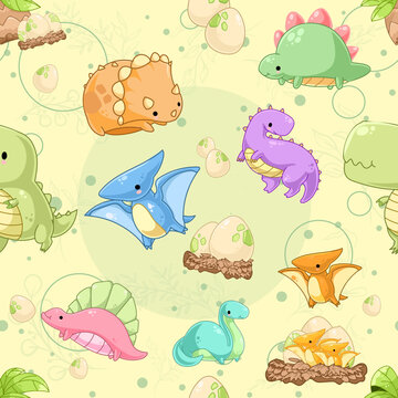 seamless pattern with dinos