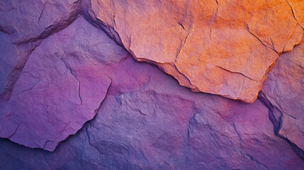 Naklejka premium A strikingly unique abstract pattern of rocky formations, smooth sandstone texture with prominent vein patterns in sunset orange and deep magenta tones, perfectly isolated on a pristine white backdrop