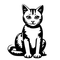Cat with Gentle Eyes - Soft and Tender Pet Vector