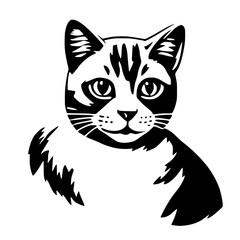 Cat with Curled Tail - Cozy Pet Vector