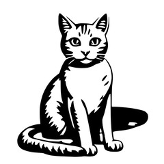Cat with Relaxed Expression - Serene Pet Vector