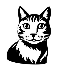 Cat in Relaxed Sitting Pose - Calm Pet Vector