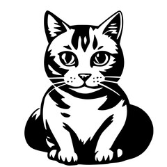 Obraz premium Cat with Calm Stance - Peaceful Pet Vector