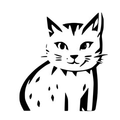 Cat with Relaxed Expression - Peaceful Pet Vector