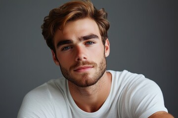 Fototapeta premium I was determined and took action Portrait of an attractive young man against a gray backdrop