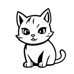 Cat with Curved Tail - Playful Pet Vector