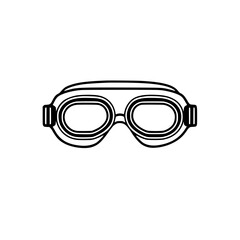 Fototapeta premium Simple black frame goggles drawing icon