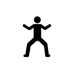 Black and white man with arms outstretched icon