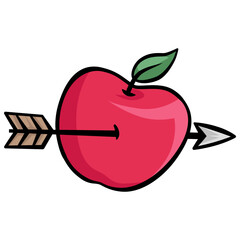 arrow pierced apple handdrawn doodle sketch handdrawn doodle