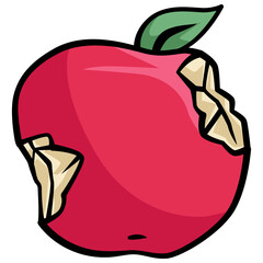 multiple uneven bite mark apple handdrawn doodle sketch handdrawn doodle