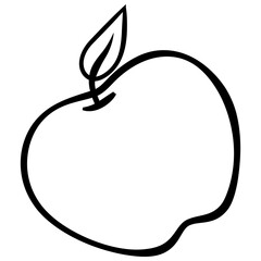 Whole Apple Fruit with leaf Handdrawn Doodle sketch handdrawn doodle