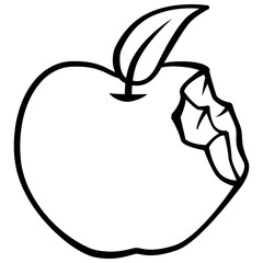 Bitten apple partial handdrawn doodle sketch handdrawn doodle