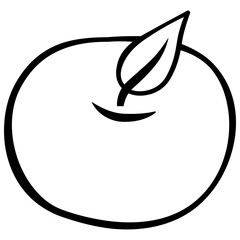 top down view of whole apple fruit handdrawn doodle sketch handdrawn doodle © andinur