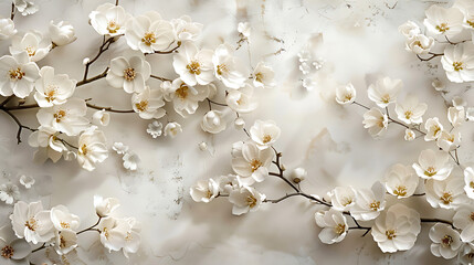 Elegant White Blossoms on a Textured Background