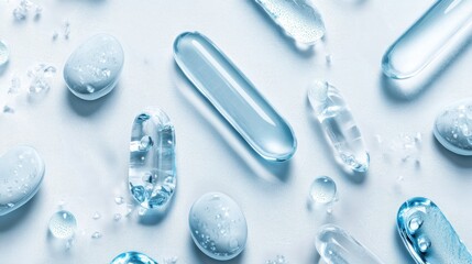 Bright Healthcare Capsules on White Background