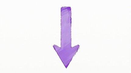 Hand-painted purple arrow on white background