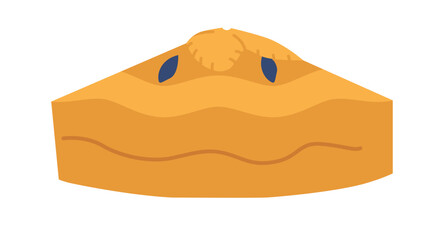 Piece of blueberry pie vector illustration