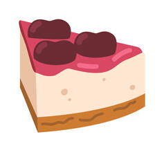 Piece of cherry cheesecake pie