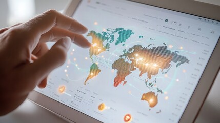 Interactive dashboard for corporate global KPIs, elegant data visualizations, clean color palette,