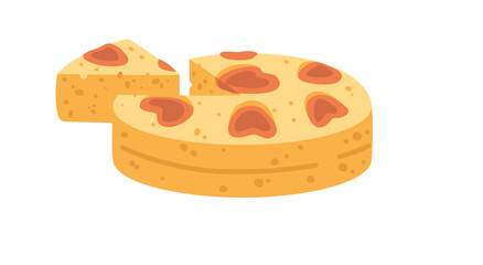 Baked strawberry pie vector illustration