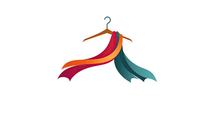 Fototapeta premium A colorful garment on a hanger, symbolizing fashion and clothing design.