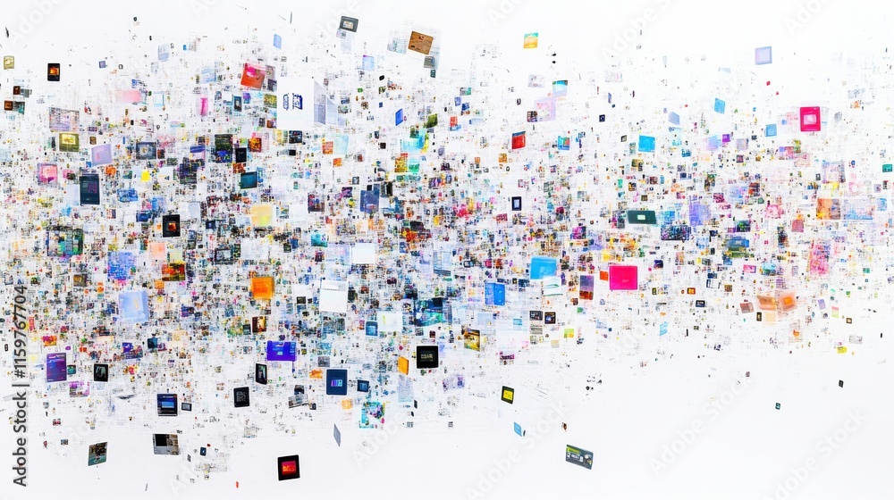 Poster abstract data flow imagery with soft light background