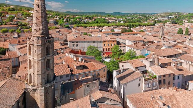 Aerial view of the Limoux town, France