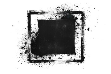 A logo featuring a grungy, dirty square design.