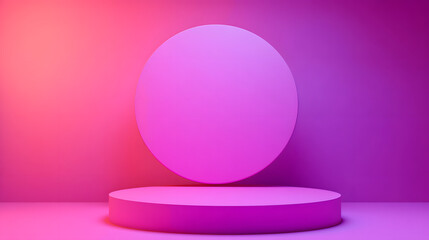 3d rendering of Purple and pink abstract geometric background. Scene for advertising, technology, showcase, banner, game, sport, cosmetic, business, metaverse. Sci-Fi Illustration. Product display



