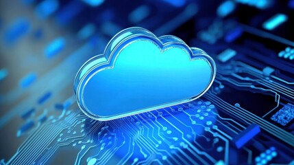 Dynamic Cloud Computing Concept on Clean Background