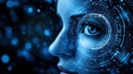 Futuristic Data Flow Visualization with High Contrast