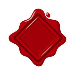 Rhombus red wax seal vector illustration