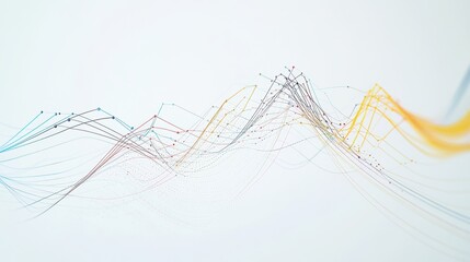 Dynamic graph showing GDP fluctuations across sectors. Featuring layered lines on a white canvas