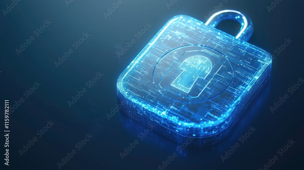 Poster secure data flow with digital lock imagery
