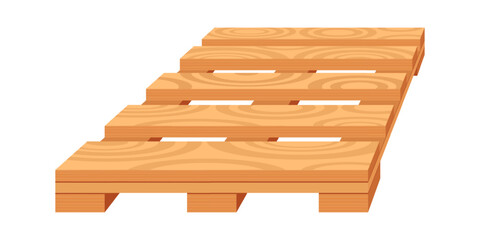 Wooden pallet cargo tray vector illustration