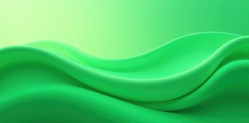 Fototapeta premium Soft green gradient waves, dynamic flowing motion, abstract, smooth